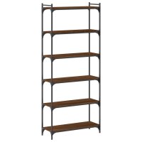 vidaXL B&uuml;cherregal 6 B&ouml;den Braun Eiche-Optik 80x30x188cm Holzwerkstoff