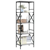 vidaXL B&uuml;cherregal 5 B&ouml;den Grau Sonoma 59x35x171 cm Holzwerkstoff