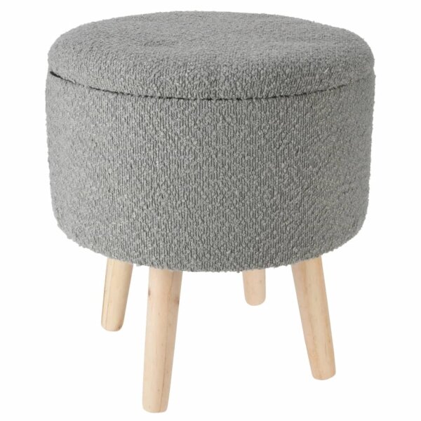 Home&amp;Styling Hocker mit Stauraum &Oslash;35x40 cm Hellgrau