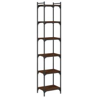 vidaXL B&uuml;cherregal 6 B&ouml;den Braun Eiche-Optik 40x30x188cm Holzwerkstoff