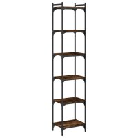 vidaXL B&uuml;cherregal 6 B&ouml;den R&auml;uchereiche 40x30x188 cm Holzwerkstoff