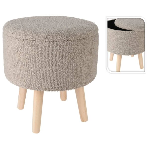 Home&amp;Styling Hocker mit Stauraum &Oslash;35x40 cm Taupe