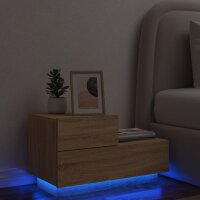 vidaXL Nachttisch mit LED-Leuchten Sonoma-Eiche...