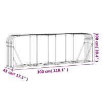 vidaXL Kaminholzunterstand Gr&uuml;n 300x45x100 cm Verzinkter Stahl