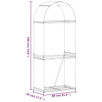 vidaXL Kaminholzunterstand Silbern 80x45x190 cm Verzinkter Stahl