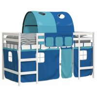 vidaXL Kinderhochbett mit Tunnel Blau 80x200 cm Massivholz Kiefer