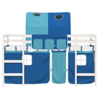 vidaXL Kinderhochbett mit Tunnel Blau 80x200 cm Massivholz Kiefer