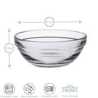 Duralex Lys Glas Stapelschalen Küche Servieren Mischen 10,5 cm 6 Stück
