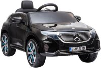 Kinderfahrzeug Elektro Auto "Mercedes EQC" lizenziert - 12V Akku und 2 Motoren- 2,4Ghz + MP3 + Leder + EVA-Schwarz
