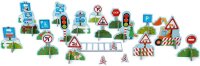 Spielzeugset mit Verkehrszeichen aus Karton 22-teilig