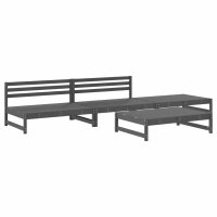 vidaXL 4-tlg. Garten-Lounge-Set Grau Massivholz Kiefer