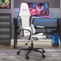 vidaXL Gaming-Stuhl mit Massagefunktion Weiß und Schwarz Kunstleder