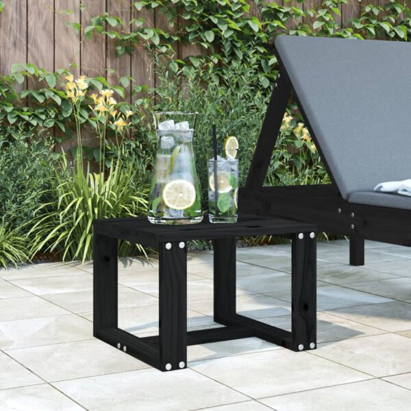 vidaXL Garten-Beistelltisch Schwarz 40x38x28,5 cm Massivholz Kiefer