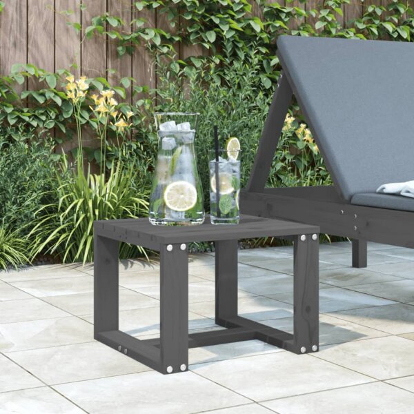 vidaXL Garten-Beistelltisch Grau 40x38x28,5 cm Massivholz Kiefer