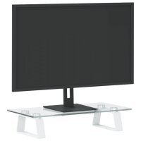 vidaXL Monitorst&auml;nder Wei&szlig; 40x20x8 cm Hartglas und Metall