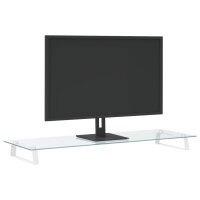 vidaXL Monitorst&auml;nder Wei&szlig; 100x35x8 cm Hartglas und Metall