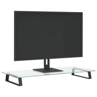 vidaXL Monitorst&auml;nder Schwarz 80x35x8 cm Hartglas und Metall