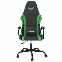 vidaXL Gaming-Stuhl mit Massagefunktion Schwarz und Grün Kunstleder