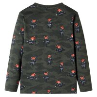 Kinderpyjama mit Langen &Auml;rmeln Fuchsninja-Motiv Khaki 128