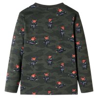 Kinderpyjama mit Langen &Auml;rmeln Fuchsninja-Motiv Khaki 104