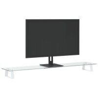 vidaXL Monitorst&auml;nder Wei&szlig; 100x20x8 cm Hartglas und Metall