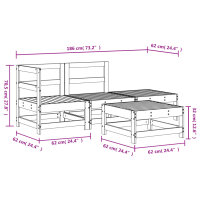 vidaXL 4-tlg. Garten-Lounge-Set Massivholz Douglasie