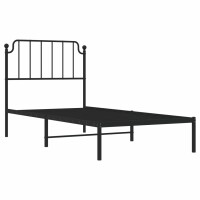 vidaXL Bettgestell mit Kopfteil Metall Schwarz 90x190 cm