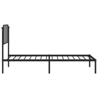 vidaXL Bettgestell mit Kopfteil Metall Schwarz 90x190 cm