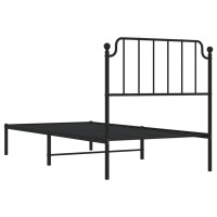 vidaXL Bettgestell mit Kopfteil Metall Schwarz 90x190 cm