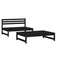 vidaXL 2-tlg. Garten-Lounge-Set Schwarz Massivholz Kiefer