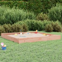 vidaXL Sandkasten mit Sitzen Quadratisch Massivholz...