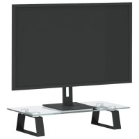 vidaXL Monitorst&auml;nder Schwarz 40x20x8 cm Hartglas und Metall