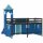 vidaXL Kinderhochbett mit Turm Blau 80x200 cm Massivholz Kiefer