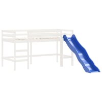 vidaXL Kinderhochbett mit Turm Blau 90x190 cm Massivholz Kiefer