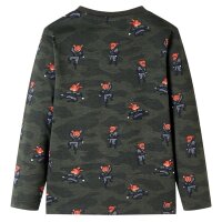 Kinderpyjama mit Langen &Auml;rmeln Fuchsninja-Motiv Khaki 116