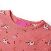 Kinderpyjama mit Langen &Auml;rmeln &amp; Gefl&uuml;geltem Einhorn-Motiv Altrosa 116