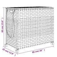 vidaXL W&auml;schekorb mit Rollen Wei&szlig; 66x35x60 cm Rattan