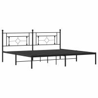 vidaXL Bettgestell mit Kopfteil Metall Schwarz 193x203 cm