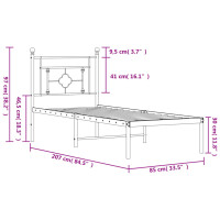 vidaXL Bettgestell mit Kopfteil Metall Wei&szlig; 80x200 cm