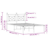 vidaXL Bettgestell mit Kopfteil Metall Wei&szlig; 120x190 cm