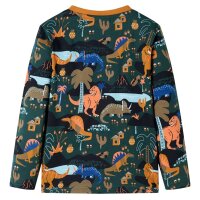 Kinderpyjama mit Langen &Auml;rmeln Dinosaurier-Motiv Dunkelgr&uuml;n 128