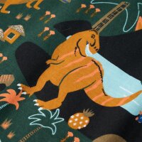 Kinderpyjama mit Langen &Auml;rmeln Dinosaurier-Motiv Dunkelgr&uuml;n 92