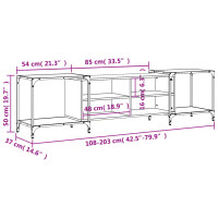 vidaXL TV-Schrank Grau Sonoma 203x37x50 cm Holzwerkstoff