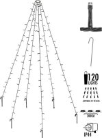 LED Vorhang f&uuml;r den Au&szlig;enbereich - Lichterkette mit 6 Str&auml;ngen mit jeweils 200 cm L&auml;nge - 120 LED