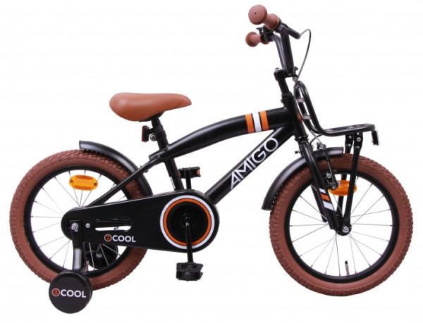 AMIGO 2Cool 16 Zoll 25,5 cm Jungen Rücktrittbremse Mattschwarz