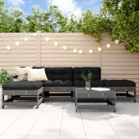 vidaXL 6-tlg. Garten-Lounge-Set Grau Massivholz Kiefer