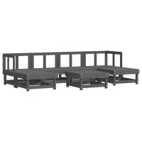 vidaXL 7-tlg. Garten-Lounge-Set Grau Massivholz Kiefer