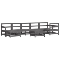 vidaXL 8-tlg. Garten-Lounge-Set Grau Massivholz Kiefer