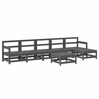 vidaXL 7-tlg. Garten-Lounge-Set Grau Massivholz Kiefer