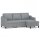 vidaXL 3-Sitzer-Sofa mit Hocker Hellgrau 180 cm Stoff